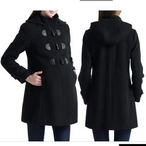 Kimi + Kai maternity black wool A-line peacoat size M 8/10